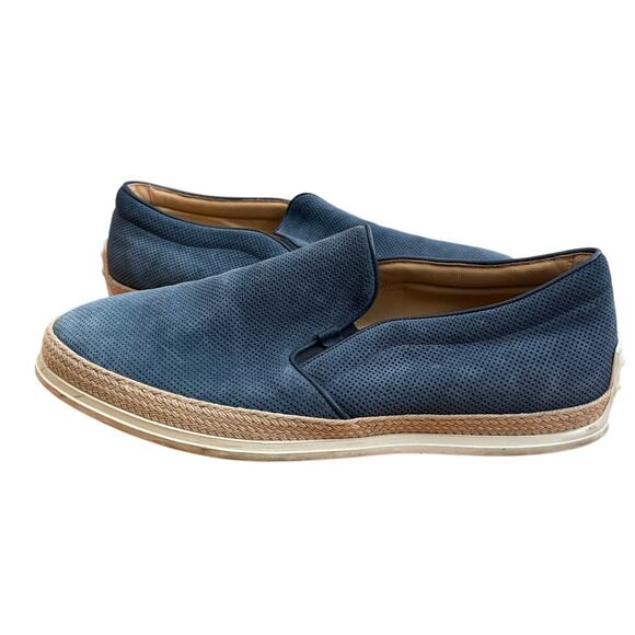 Tod\'s Blue Suede Slip-On Espadrille Loafer main image 7